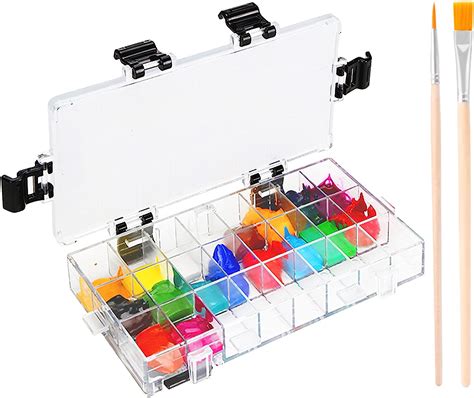 metal oil palait travel boxes|KELIFANG Paint Palette Tray, 24 Wells Watercolor .